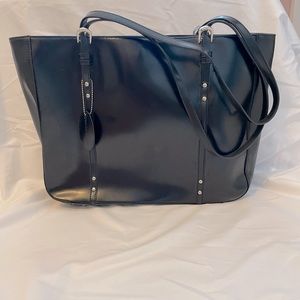 Wilson Leather Black Tote Laptop Bag